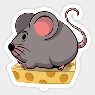 Little Mouse on Cheese Sticker